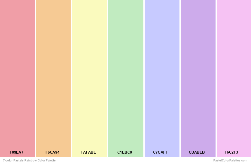 7-color Pastels Rainbow - Pastel Color Palettes