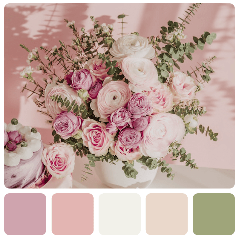 Elegant Flowers - Pastel Color Palettes